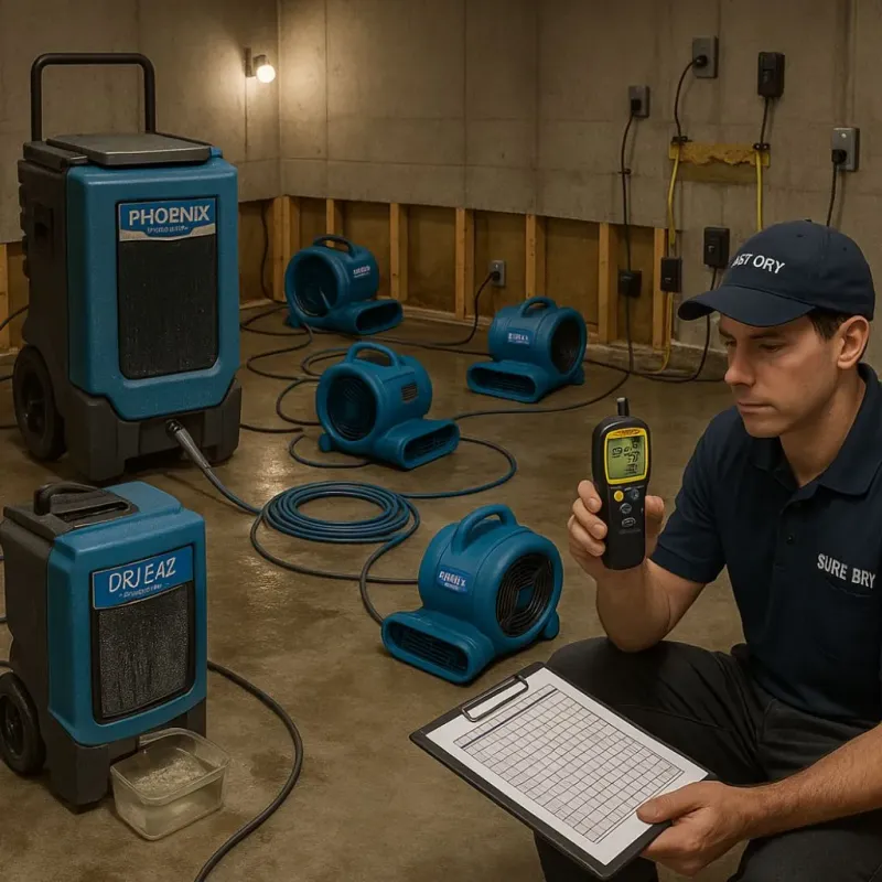 Structural Drying and Dehumidification process in Lacon, IL